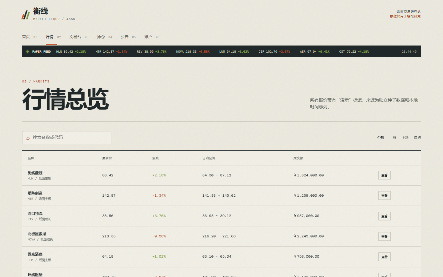 衡线交易所演示站 4656