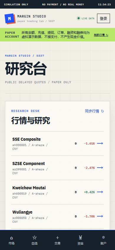 Margin Studio 5837 / 模拟融资融券