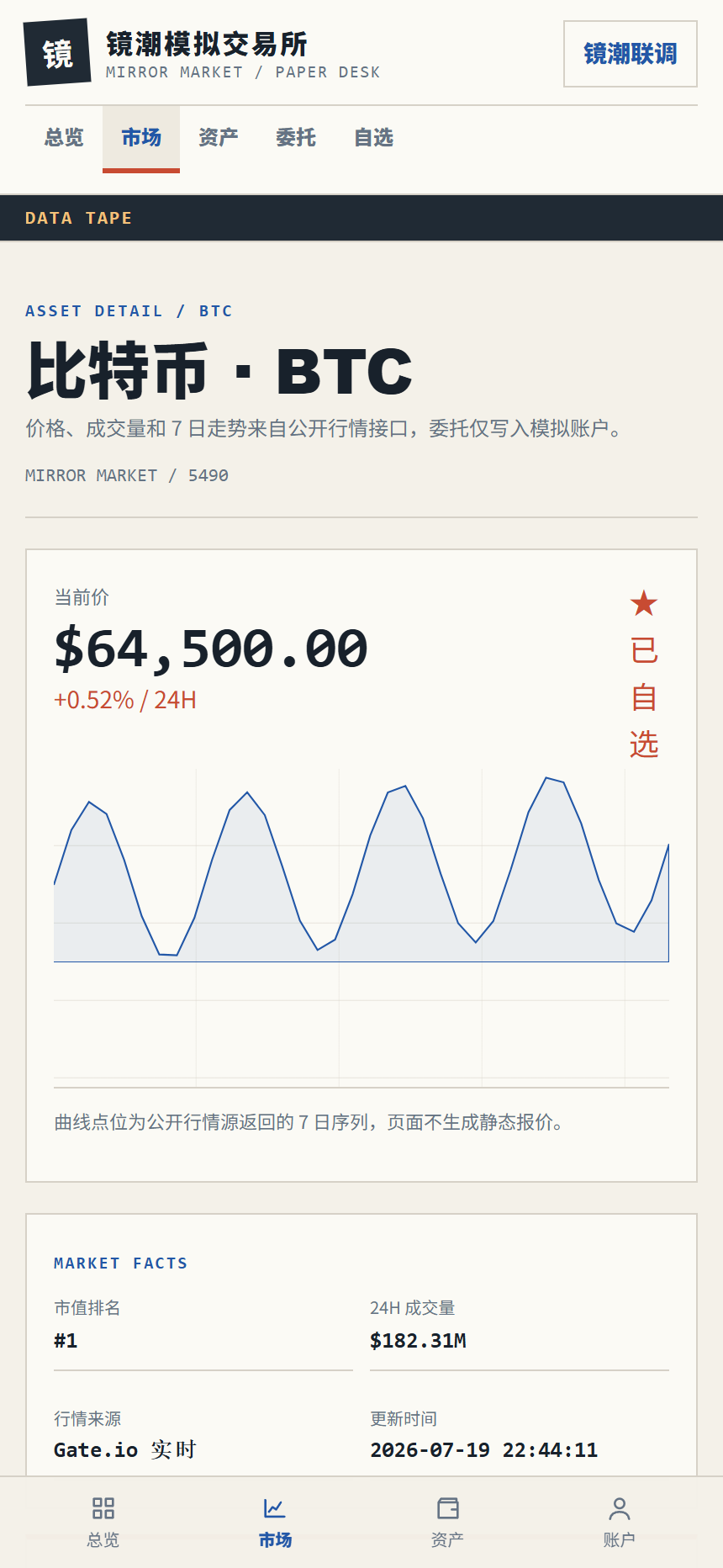 镜潮模拟交易所5490