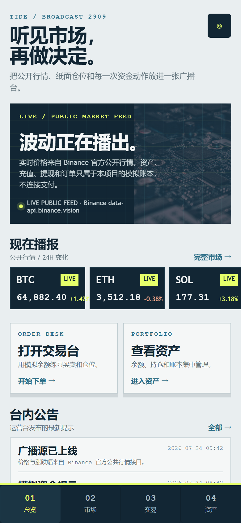 潮汐交易广播台 2909