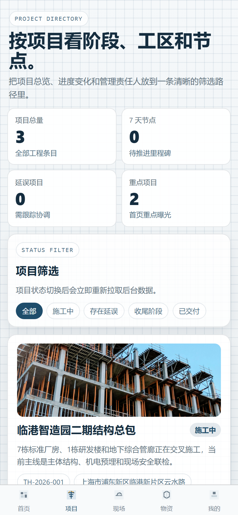项目列表