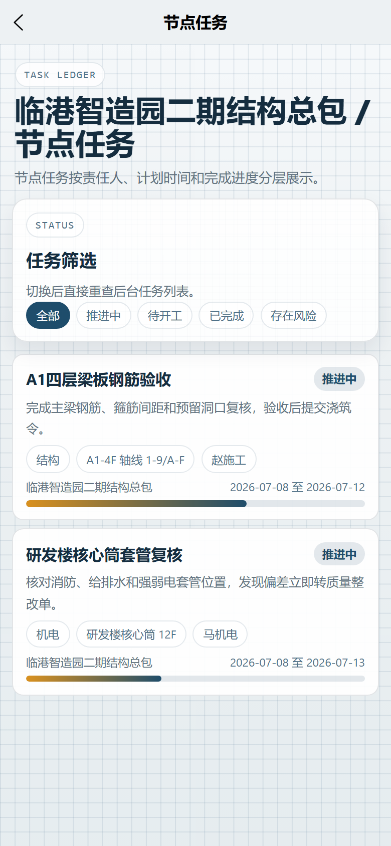 任务台账
